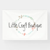 Elegante wilde bloem lijnenkunst krans spandoek (Horizontaal)