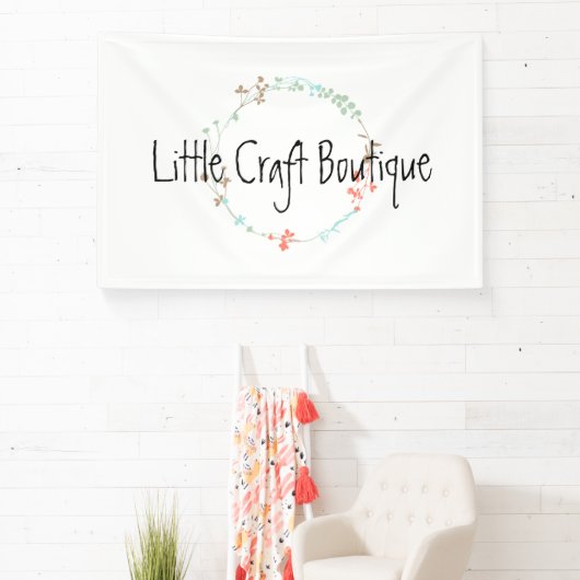 Elegante wilde bloem lijnenkunst krans spandoek (Insitu)