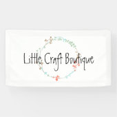 Elegante wilde bloem lijnenkunst krans spandoek (Horizontaal)