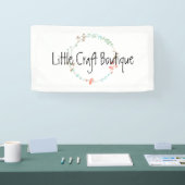 Elegante wilde bloem lijnenkunst krans spandoek (Beurs)