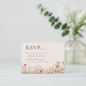 Elegante Wilde Bloem Online Rsvp QR Code Trouwen Informatiekaartje (Staand voorkant)