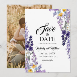 Elegante Wilde Bloem Rustieke Bruiloft Save The Date