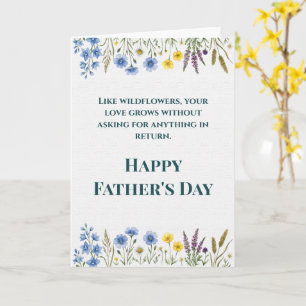Elegante wilde bloem Vaderdag Papa Kaart