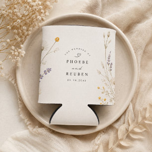 Elegante Wilde Bloemen Bruiloft Blikjeskoeler