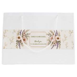Elegante Wilde Bloemen Bruiloft Groot Cadeauzakje