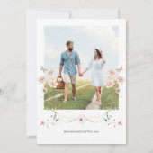 Elegante Wilde Bloemen Bruiloft Save The Date (Achterkant)