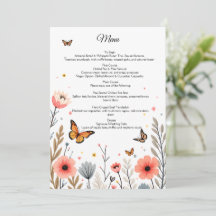 Elegante Wilde Bloemen En Vlinders Trouwdag