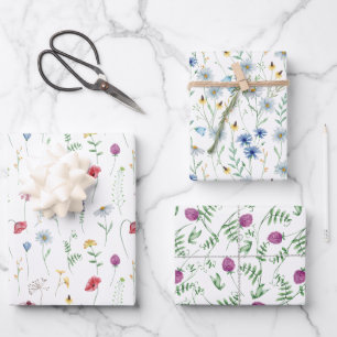Elegante Wilde Bloemen Inpakpapier Vel