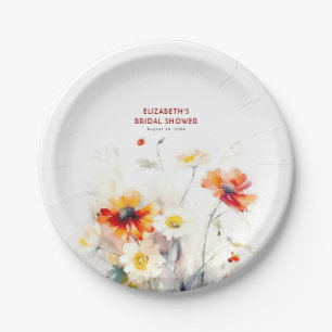 Elegante wilde bloemen papieren bordje