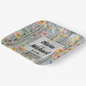 Elegante wilde bloemen rustieke Barnwood Papieren Bordje (Gebogen)