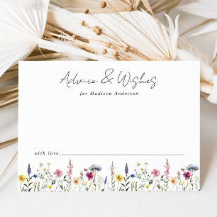 Elegante Wilde Bloemenweide Baby Shower Advieskaart