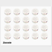 Elegante Wilde Bloemenweide Crème Baby Shower Ronde Sticker (Vel)