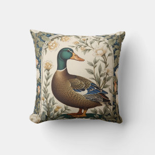 Elegante Wilde Eend William Morris Geïnspireerd Kussen