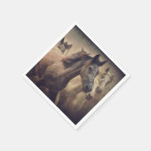 Elegante Wilde Paarden Papieren Servet (Hoek)