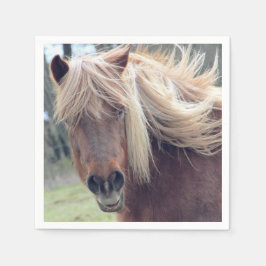 Elegante Wilde Paarden Papieren Servet