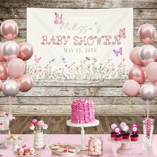 Elegante Wildflower Baby shower Banner