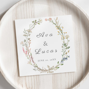 Elegante Wildflower Bloemen Wedding Garden Greener Servet