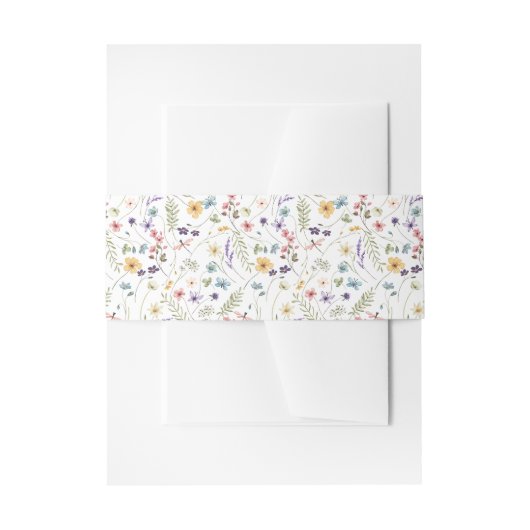 Elegante Wildflower Bloom Bruiloft Uitnodigingen Wikkel (Voorkant Voorbeeld)