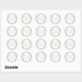 Elegante Wildflower Bloom Dank u Script Bruiloft Ronde Sticker (Vel)