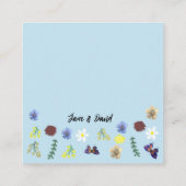 Elegante Wildflower Boho Blue Wedding Informatiekaartje (Achterkant)