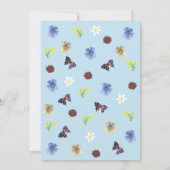 Elegante Wildflower Boho Blue Wedding Kaart (Achterkant)
