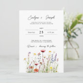 Elegante Wildflower Boho Chique Bloementuin Bruilo Kaart (Staand voorkant)