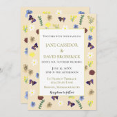 Elegante Wildflower Boho Eggshell bruiloft Kaart (Voorkant / Achterkant)