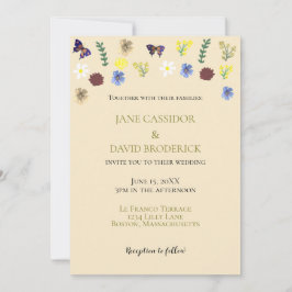 Elegante Wildflower Boho Eggshell bruiloft Kaart