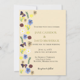 Elegante Wildflower Boho Eggshell bruiloft Kaart