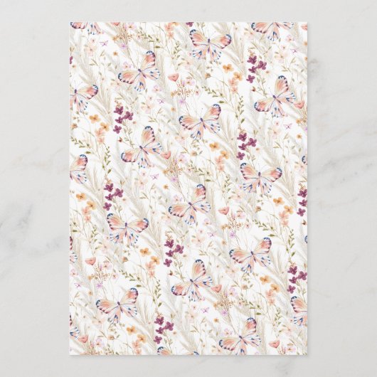 Elegante Wildflower Boho Menu (Achterkant)