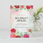 Elegante Wildflower bruiloft uitnodigen Kaart (Staand voorkant)