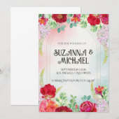 Elegante Wildflower bruiloft uitnodigen Kaart (Voorkant / Achterkant)