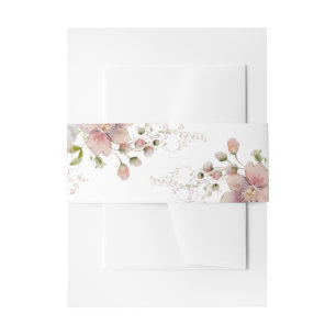 Elegante Wildflower bruiloft uitnodiging buik band Uitnodigingen Wikkel
