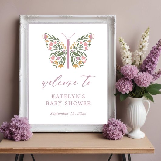 Elegante Wildflower Butterfly Poster