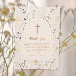 Elegante Wildflower doop / doop Bedankkaart