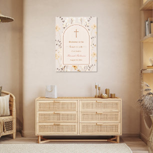 Elegante Wildflower doop / doop Welkom Poster
