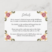 Elegante Wildflower Garden Boho Wedding Details Informatiekaartje (Voorkant)