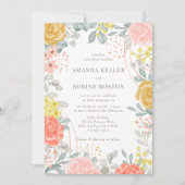Elegante Wildflower Garden bruiloft uitnodiging (Voorkant)