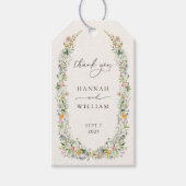 Elegante Wildflower krans bruiloft Cadeaulabel (Voorkant)
