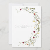 Elegante Wildflower krans bruiloft Kaart (Achterkant)