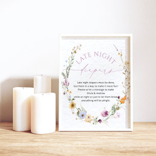 Elegante Wildflower Late Night Luiers Poster
