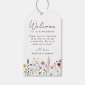 Elegante Wildflower Meadow Bruiloft Welkom Cadeaulabel (Voorkant)