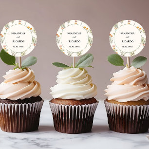 Elegante Wildflower Meadow Ivoor Bruiloft Welkom Ronde Sticker