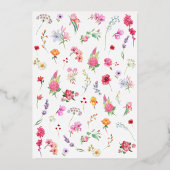 Elegante Wildflower Meadow Spring Garden bruiloft Folie Uitnodiging (Achterkant)