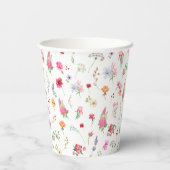 Elegante Wildflower Meadow Spring Garden bruiloft Papieren Bekers (Achterkant)