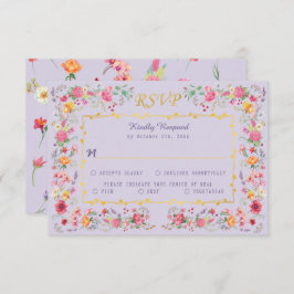 Elegante Wildflower Meadow Spring Garden bruiloft RSVP Kaartje