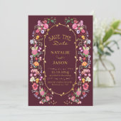Elegante Wildflower Meadow Spring Garden bruiloft Save The Date (Staand voorkant)