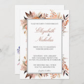 Elegante Wildflower minimalistische bruiloft uitno Kaart (Voorkant / Achterkant)