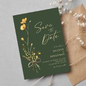 Elegante Wildflower Moderne Rustieke Bruiloft Save The Date