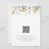 Elegante Wildflower QR Code Bruiloft Kaart (Achterkant)
